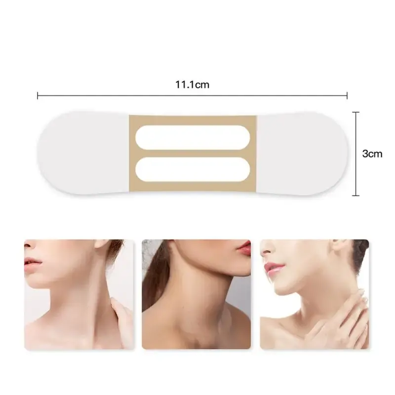 10pcs Transparent Neck Lifting Patches Waterproof Elasticity Invisible Fading Neck Wrinkle Adhesive Stickers Face Lift Tape