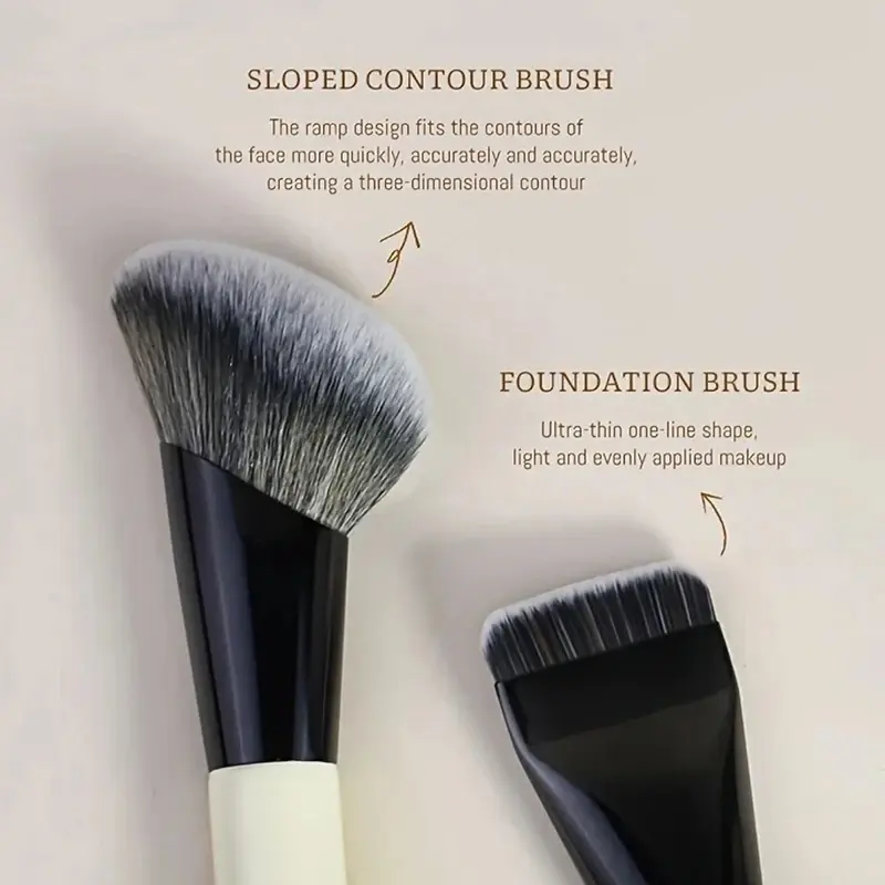 Double Ended Black Makeup Brushes Professional Multifunctional Foundation Blush Sculpting Liquid Cream Powder Cosmetic Tools