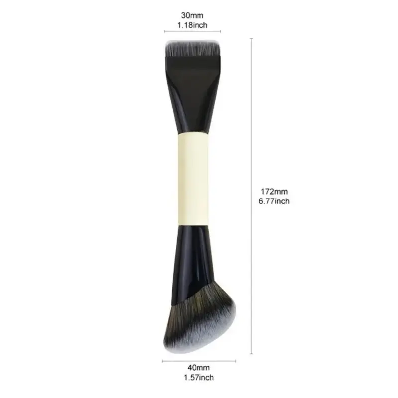 Double Ended Black Makeup Brushes Professional Multifunctional Foundation Blush Sculpting Liquid Cream Powder Cosmetic Tools