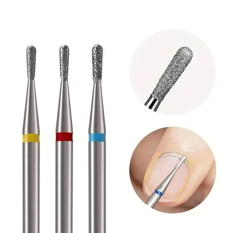 1Pcs/set Flame Nail Drill Bits Diamond Milling Cutters for Manicure 3/32'' Pro Drill Tips for Nails Cuticle Remove Tools