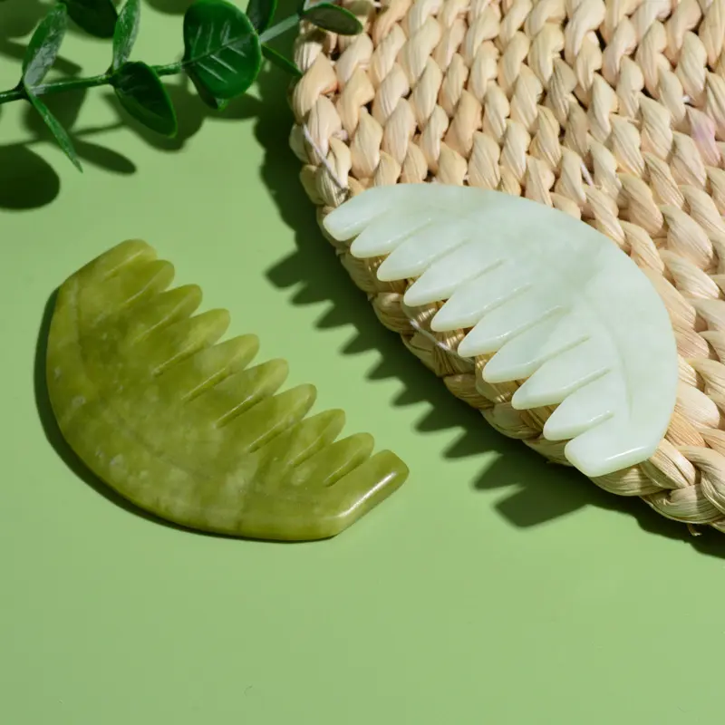 Natural Jade Stone Guasha Tools Massage Comb Body Acupuncture Stick Beauty Health Gouache Scraper Massager Face Slimmer