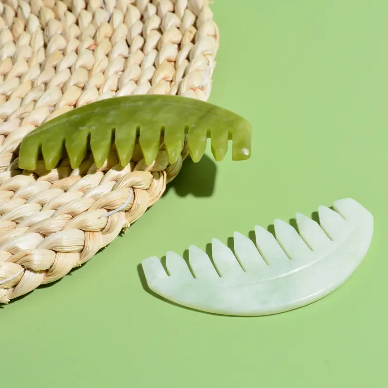Natural Jade Stone Guasha Tools Massage Comb Body Acupuncture Stick Beauty Health Gouache Scraper Massager Face Slimmer