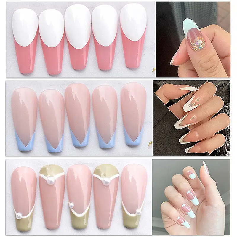 French Manicure Strip Nail Forms Fringe Tip Guides Sticker DIY Wavy Line Nail Art Tips Guides Stickers Stencil Strips Nail Tools