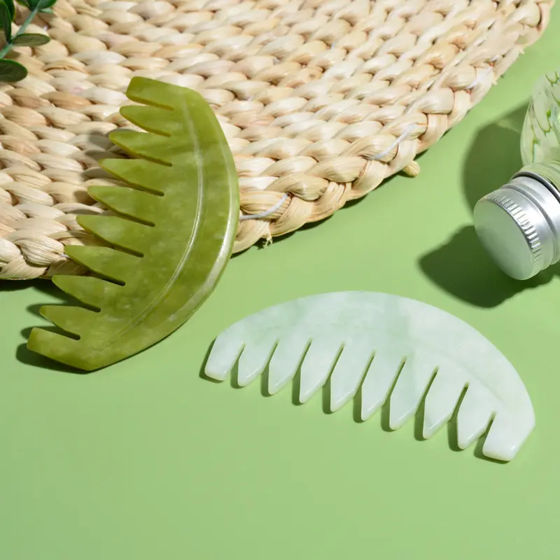 Natural Jade Stone Guasha Tools Massage Comb Body Acupuncture Stick Beauty Health Gouache Scraper Massager Face Slimmer
