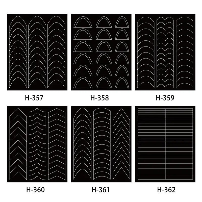 French Manicure Strip Nail Forms Fringe Tip Guides Sticker DIY Wavy Line Nail Art Tips Guides Stickers Stencil Strips Nail Tools