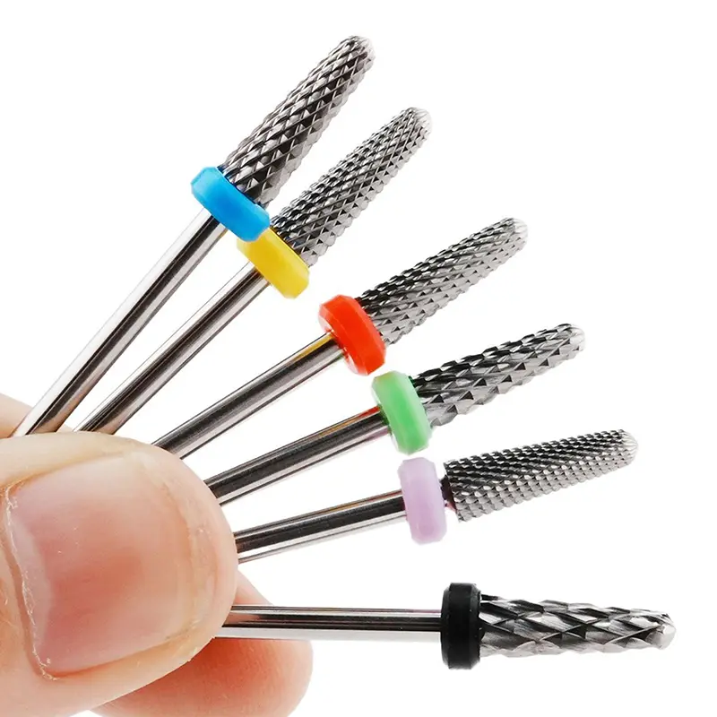 Sharp Conical Bits Carbide Nail Drill Bit Manicure Burrs for Pierce Hole Nail Art Equipment Accessory