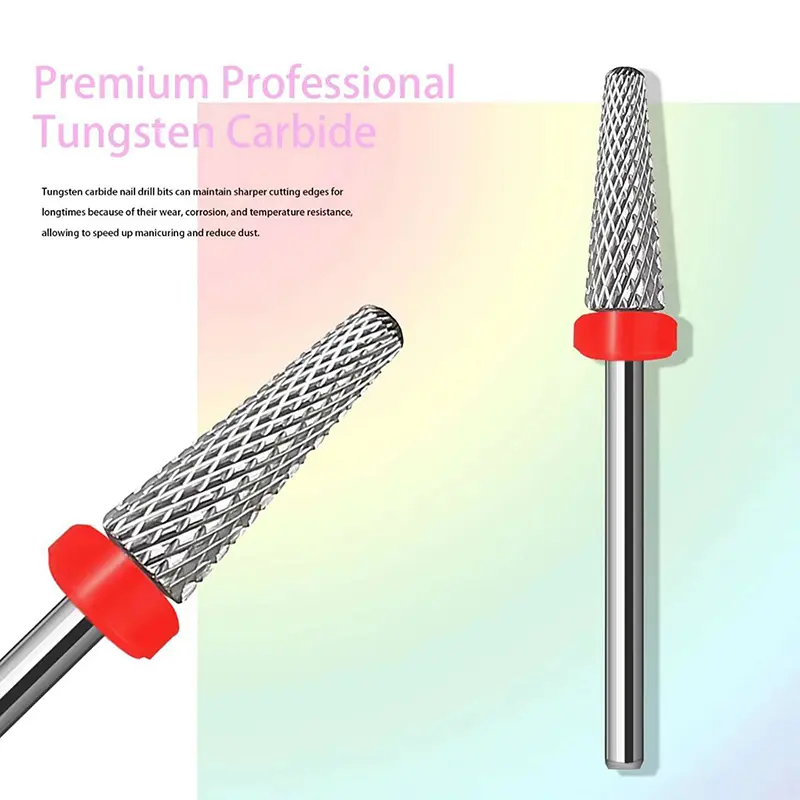 Sharp Conical Bits Carbide Nail Drill Bit Manicure Burrs for Pierce Hole Nail Art Equipment Accessory