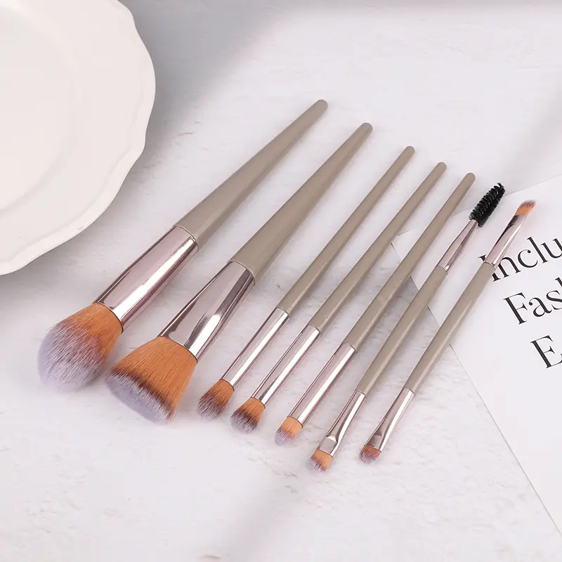 7PCS Makeup Brushes Set Eyeshadow Fluffy Foundation Concealer Blush Highlighter Storage Box Female Cosmetics Beauty Tools