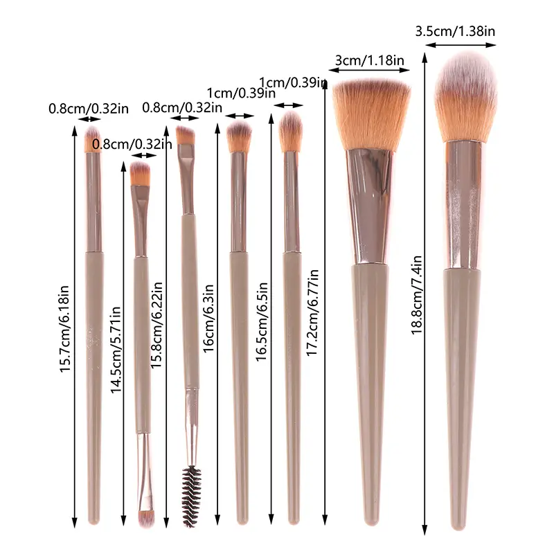 7PCS Makeup Brushes Set Eyeshadow Fluffy Foundation Concealer Blush Highlighter Storage Box Female Cosmetics Beauty Tools