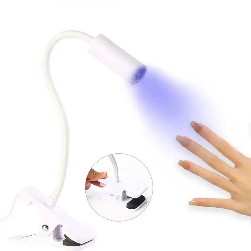 UV LED Light For Nails Polish Drying Lamp 360 Flexible Clip-on Desk Clip Mini USB Portable Nail Dryer Manicure Salon Tools