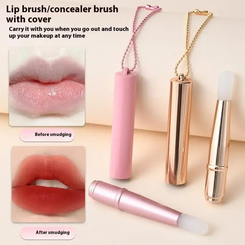 Mini Silicone Lip Brush Concealer Brushe With Cover Lip Mask Applicators Lip Gloss Brush Lipstick Brush Makeup Beauty Tool