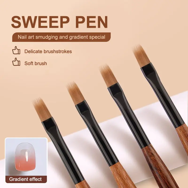 Gradient Nail Art Brush Acrylic Nail Ombre Pen DIY UV Gel Brushes Painting Drawing Flowers Nails Brush Manicure Tools for Salon