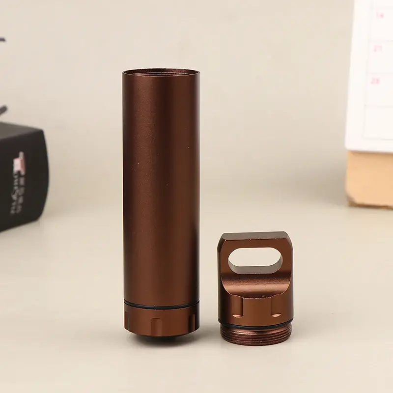Aluminum Alloy Pill Keychain Holder Small Pill Box Pill Case Waterproof Pill Organizer Stonego Portable Pill Holder Keychain