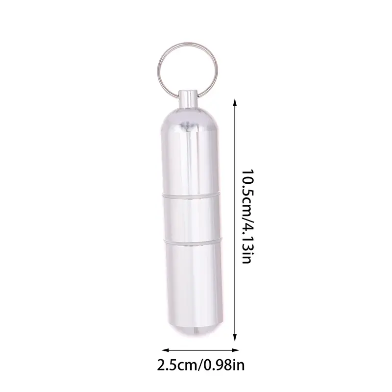 Aluminum Alloy Pill Keychain Holder Small Pill Box Pill Case Waterproof Pill Organizer Stonego Portable Pill Holder Keychain