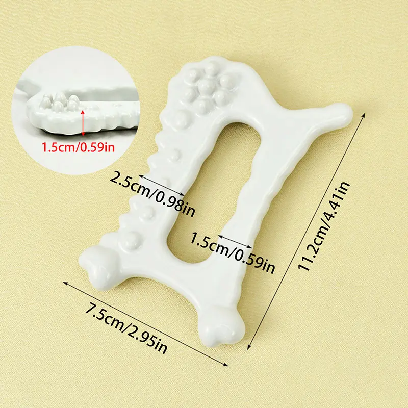 White Ceramic Scraping Board Facial Guasha Handheld Full Body Universal Type Acupoint Massager Lymphatic Drainage Massager