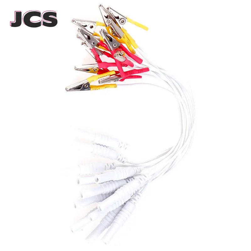 12Pcs/Set Alligator Clip Cable Electronic Acupuncture Treatment Instrument Random Color