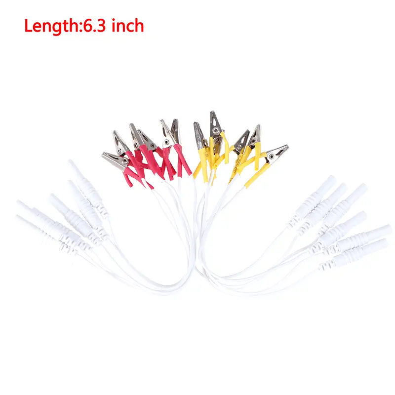 12Pcs/Set Alligator Clip Cable Electronic Acupuncture Treatment Instrument Random Color