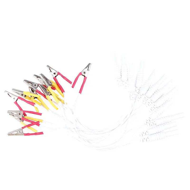 12Pcs/Set Alligator Clip Cable Electronic Acupuncture Treatment Instrument Random Color