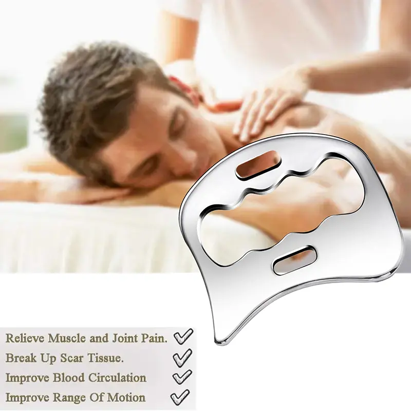 Stainless Steel Muscle Scraper Tools Set Gua Sha Metal Scraping Tool For Physical Therapy Facial Tools＆Derma Edge Massage Tool