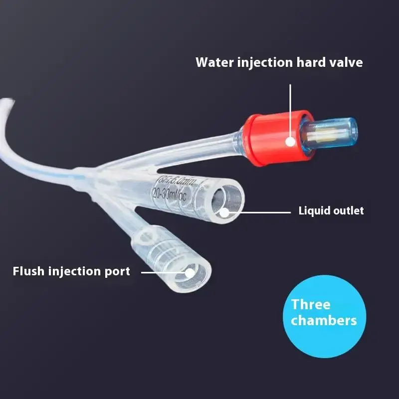 1 Piece 2 Way 3 Way Urinary Catheters Disposable Medical Silicone Foley Catheter Flushing Tube Teaching Consumables