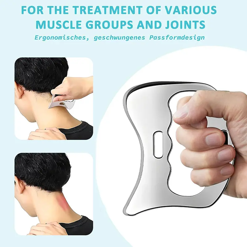 Stainless Steel Muscle Scraper Tools Set Gua Sha Metal Scraping Tool For Physical Therapy Facial Tools＆Derma Edge Massage Tool
