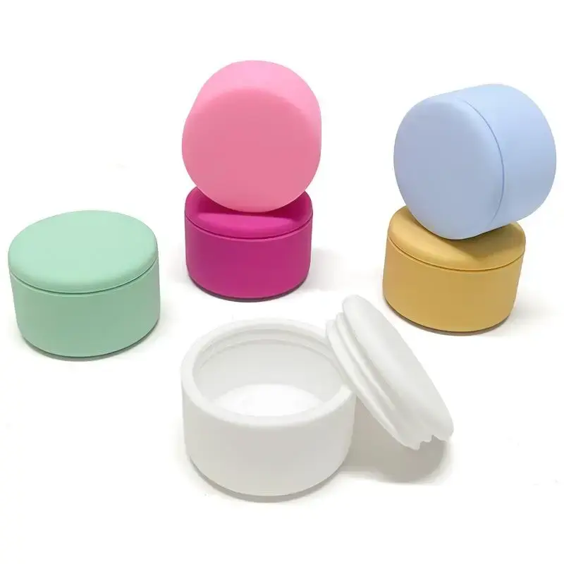 1pcs 20g Silicone Cosmetic Sample Packing Container Empty Plastic Makeup Jar For Lip Balm Face Cream Bath Lotion