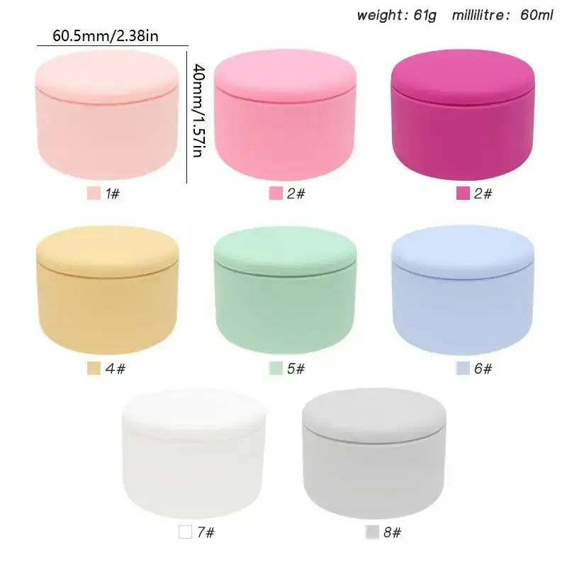 1pcs 20g Silicone Cosmetic Sample Packing Container Empty Plastic Makeup Jar For Lip Balm Face Cream Bath Lotion