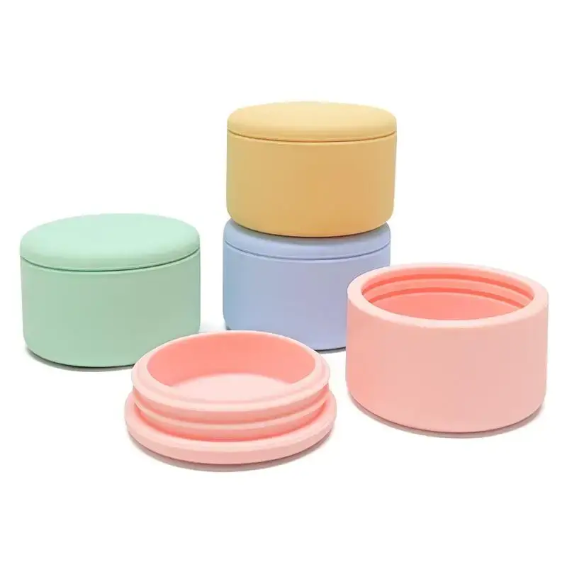 1pcs 20g Silicone Cosmetic Sample Packing Container Empty Plastic Makeup Jar For Lip Balm Face Cream Bath Lotion