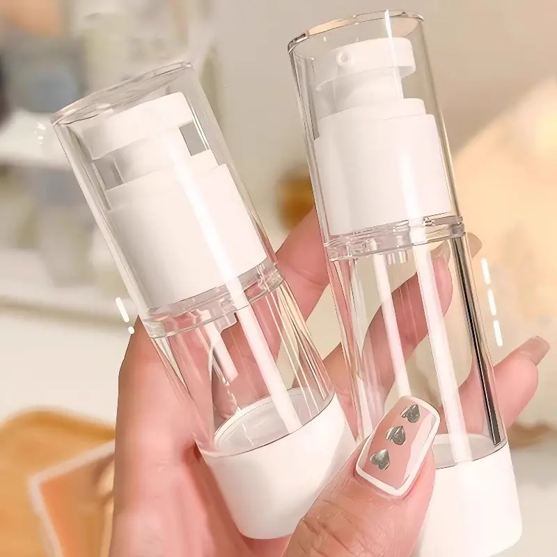 15ml 30ml 80ml 100ml Clear Airless Cosmetic Cream Pump Bottle Travel Size Dispenser Makeup Container For Cream Gel Lotion
