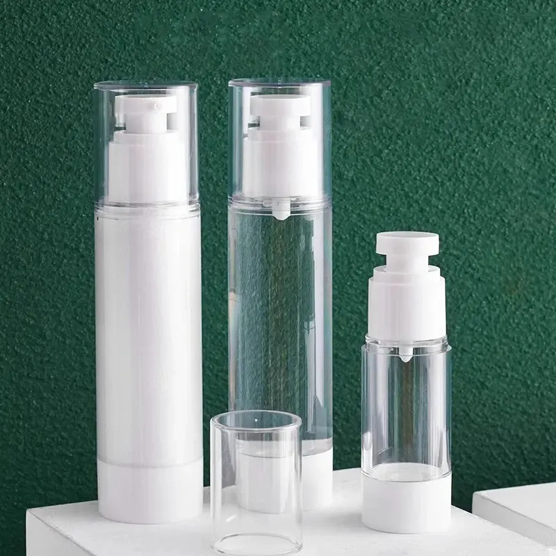 15ml 30ml 80ml 100ml Clear Airless Cosmetic Cream Pump Bottle Travel Size Dispenser Makeup Container For Cream Gel Lotion
