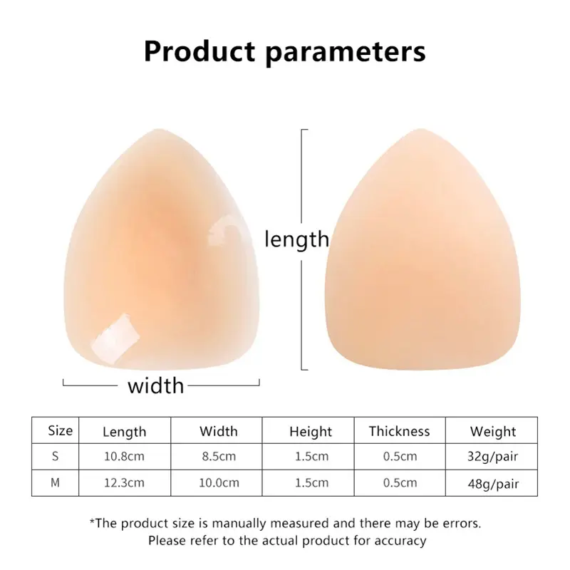 1 Pairs Braless Seamless Sticky Bra Ultra Thin Invisible Bra Nipple Cover Bioadhesive Silicone Reusable Sweatproof For Travel