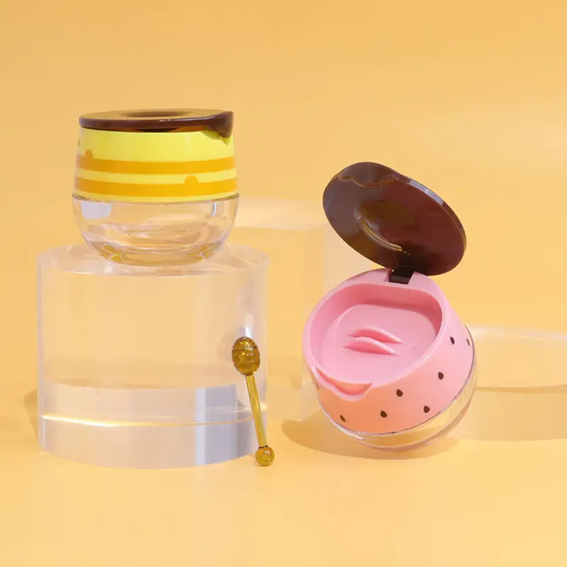 6g Empty Lip Masque Box With Brush Refillable Flip-Top Lip Mask Bottle Travel Portable Lip Balm Jar Cosmetic Containers