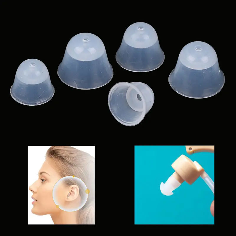 5Pcs Ear Tips Replacement Silicone Hearing Aid Closed Domes Earplugs For Most Hearing Aid Earphones Accessory