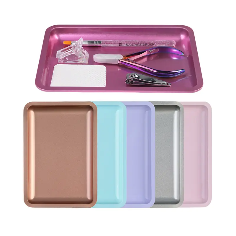 New Stainless Steel Cosmetic Storage Tray Heart Shape Nail Art Equipment Plate Surgical Dental Salon Manicure Tools