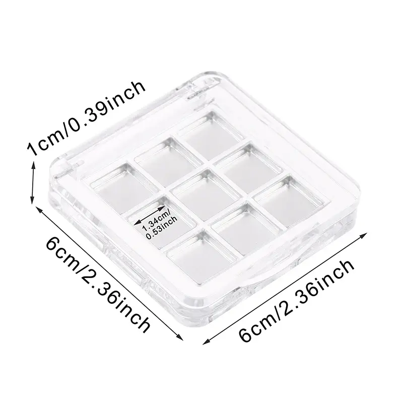 9 Grids Empty Eyeshadow Case Palette Eye Makeup Storage Dish For Women Girls Makeup Beginners DIY Eye Shadow Tool
