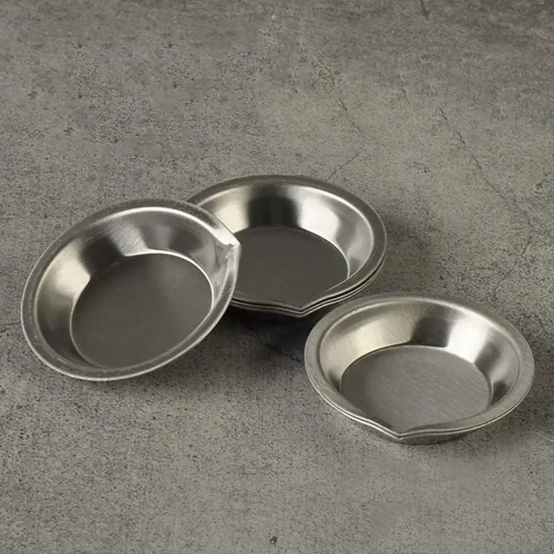 10pcs Stainless Steel Small Round Paint Tray Paint Mixing Palette Tray，Suitable for Mixing of Various pigments