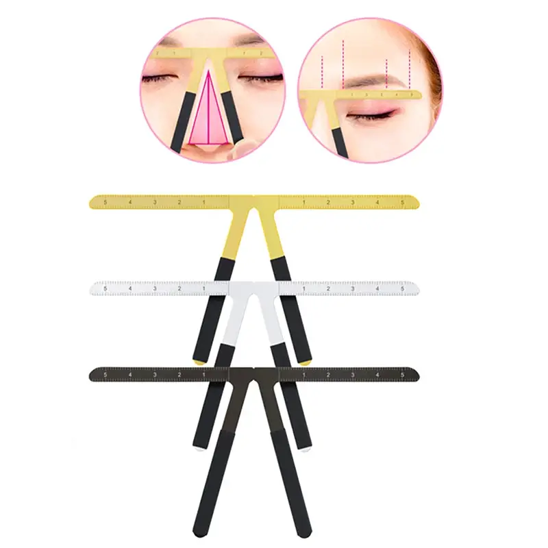 1pcs Metal Eyebrow Tattoo Stencil Ruler Microblading Tattoo Positioning Measure Template Eye Brow Permanent Makeup Tools