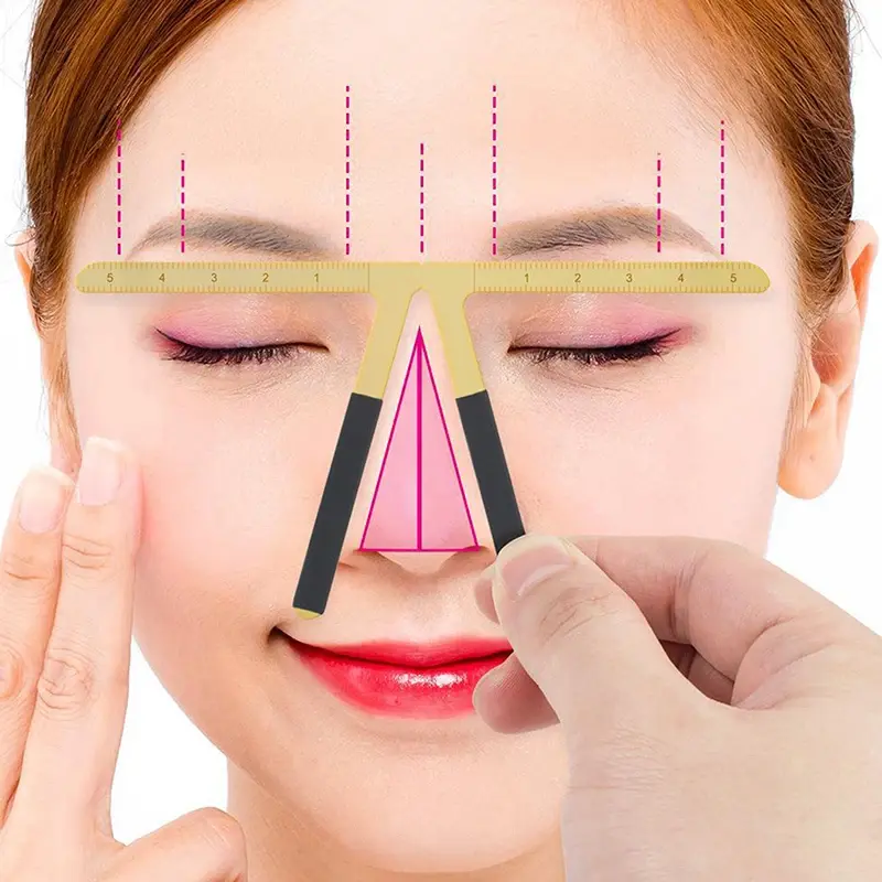 1pcs Metal Eyebrow Tattoo Stencil Ruler Microblading Tattoo Positioning Measure Template Eye Brow Permanent Makeup Tools