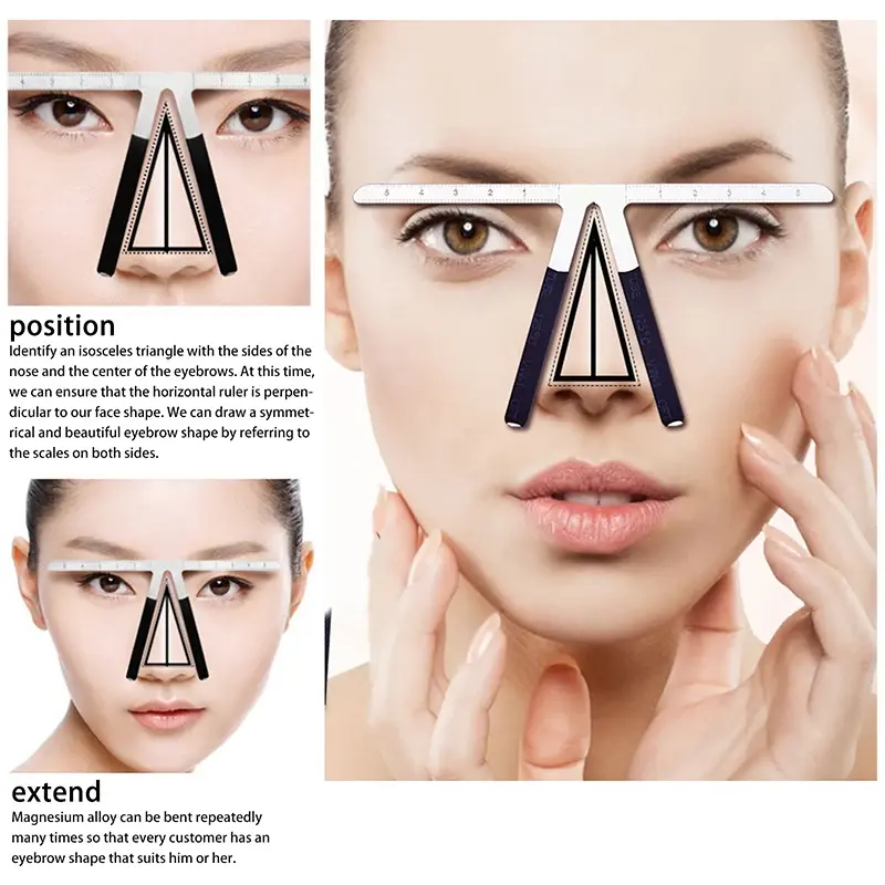 1pcs Metal Eyebrow Tattoo Stencil Ruler Microblading Tattoo Positioning Measure Template Eye Brow Permanent Makeup Tools