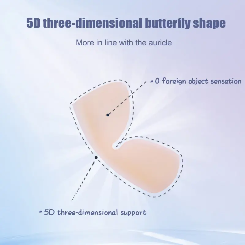 1/2/3Pairs Elf Ear Support Stickers Invisible Ear Corrector Earlobe Support Patches Elf Ear Makeup V-Face Stickers Easy Use