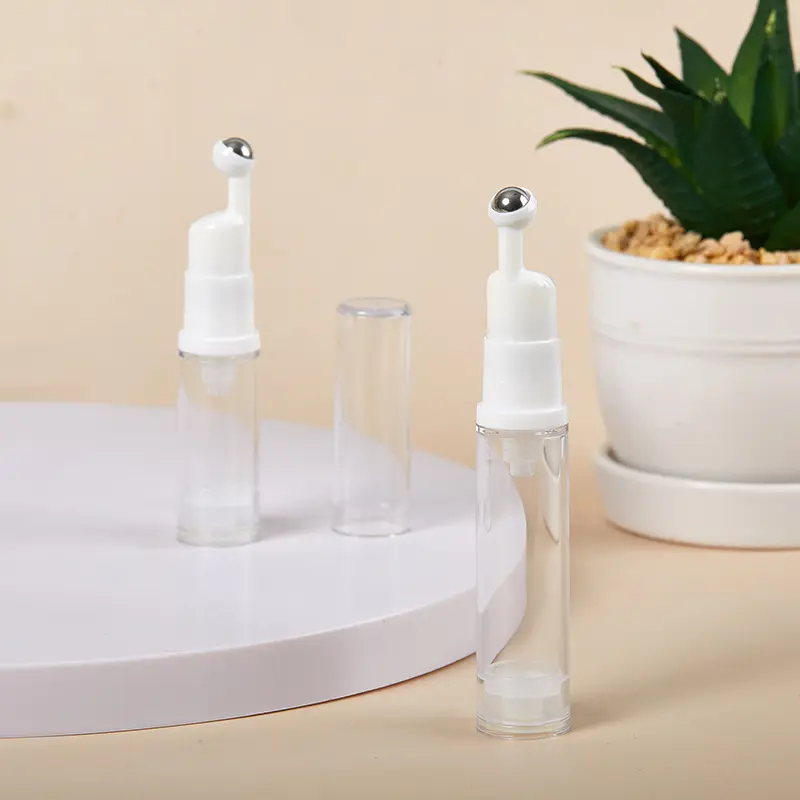 5/10ml Liquid Foundation Refillable Bottles Cosmetics Eye Cream Roller Ball Vacuum Bottle Travel Portable Empty Glass Bottle