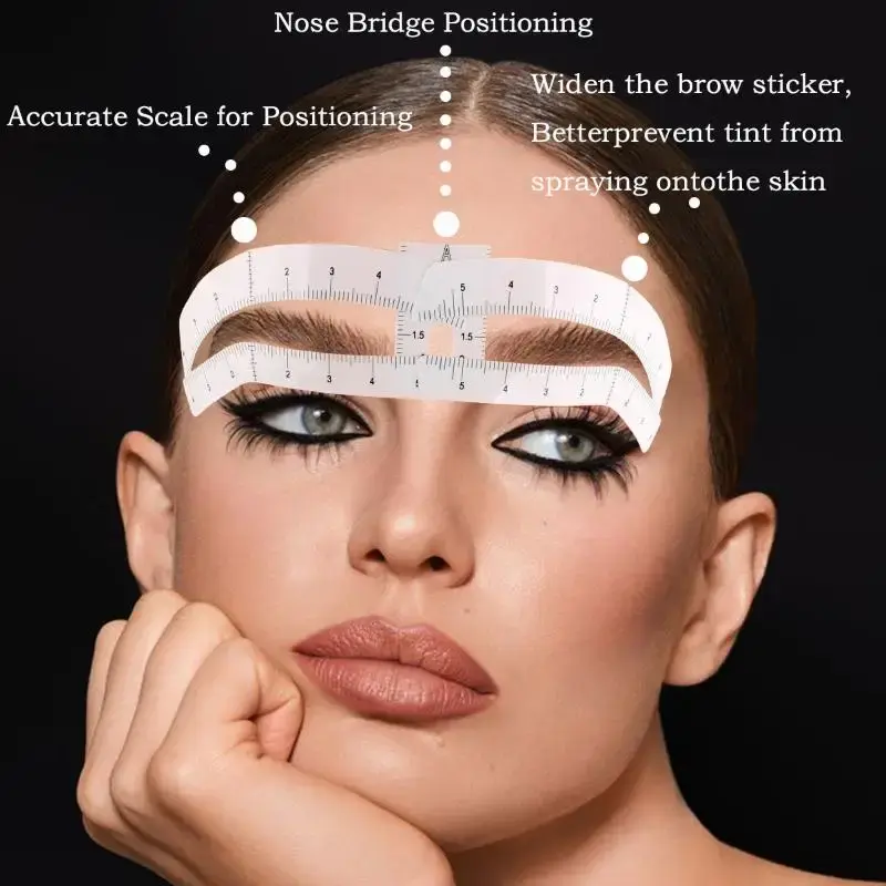 Airbrush Eyebrow Sticker Precision Brow Mapping Tool Self-adhesive Accurate Eyebrow Stencil For Microblading Brows Shaping