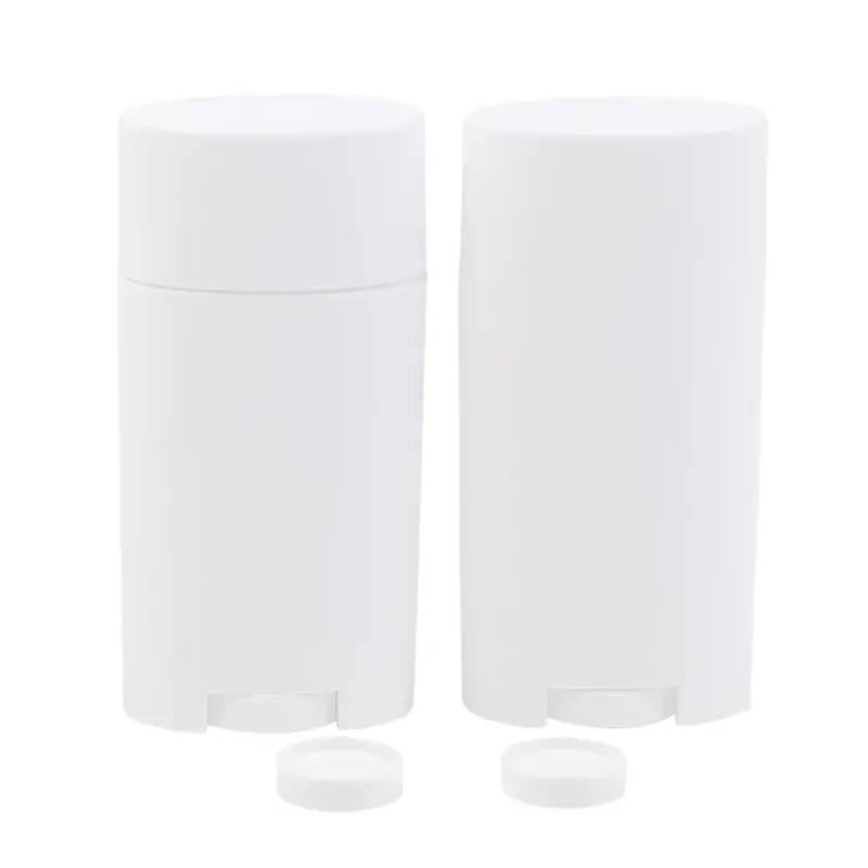 2pcs 2.5 Oz 75ml Empty Deodorant Containers Refillable Plastic Twist-Up Bottle for DIY Natural Deodorant Stick Tube Cosmetics