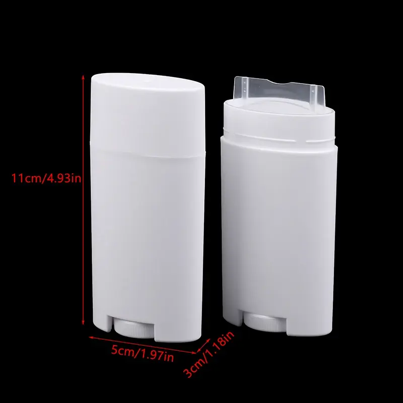 2pcs 2.5 Oz 75ml Empty Deodorant Containers Refillable Plastic Twist-Up Bottle for DIY Natural Deodorant Stick Tube Cosmetics