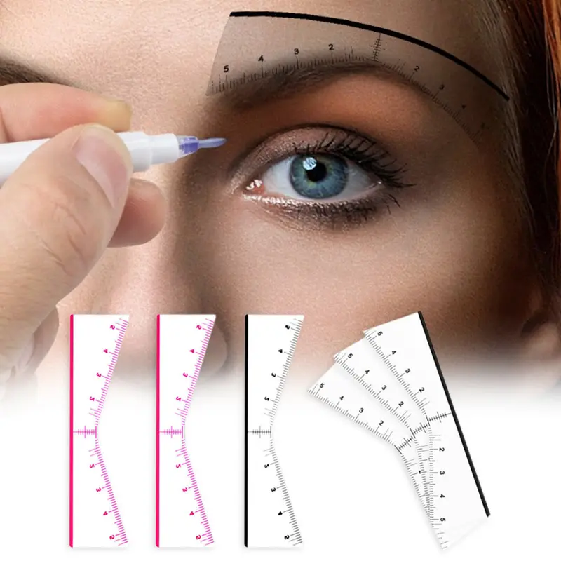 Disposable 20/25pcs / lot Microblading Ruler Guide Ruler Adhesive Sticker Permanent Eyebrow Makeup Eyebrow Tool