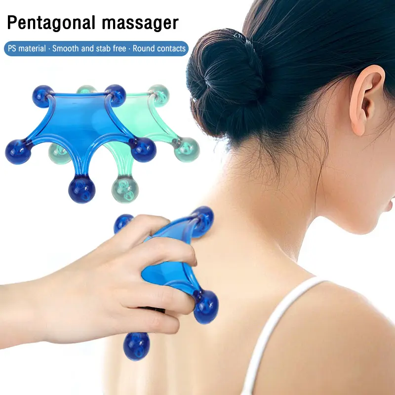 1Pcs Hand Held Massagers Tools Back Deep Tissue 5-Legged Acupressure Gentle Self Massager Trigger Pressure Point Massage Tools
