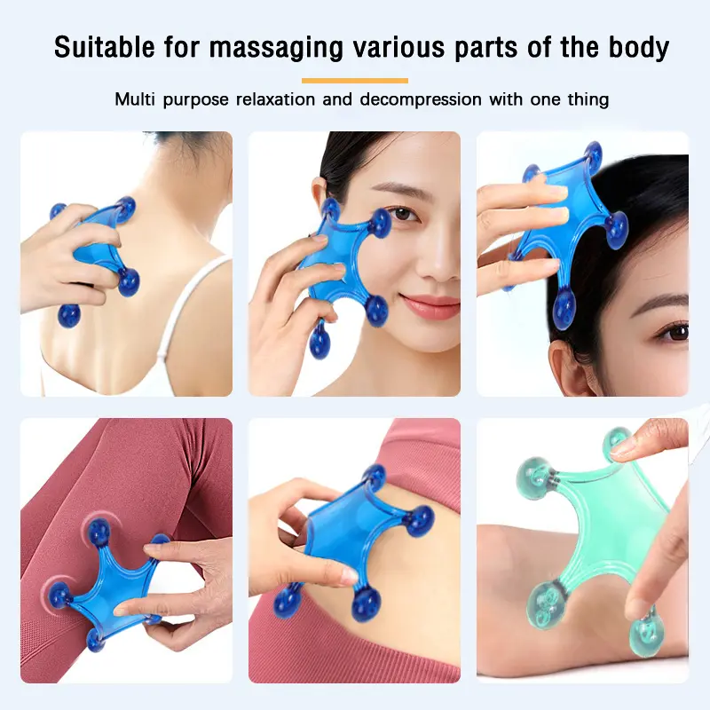 1Pcs Hand Held Massagers Tools Back Deep Tissue 5-Legged Acupressure Gentle Self Massager Trigger Pressure Point Massage Tools