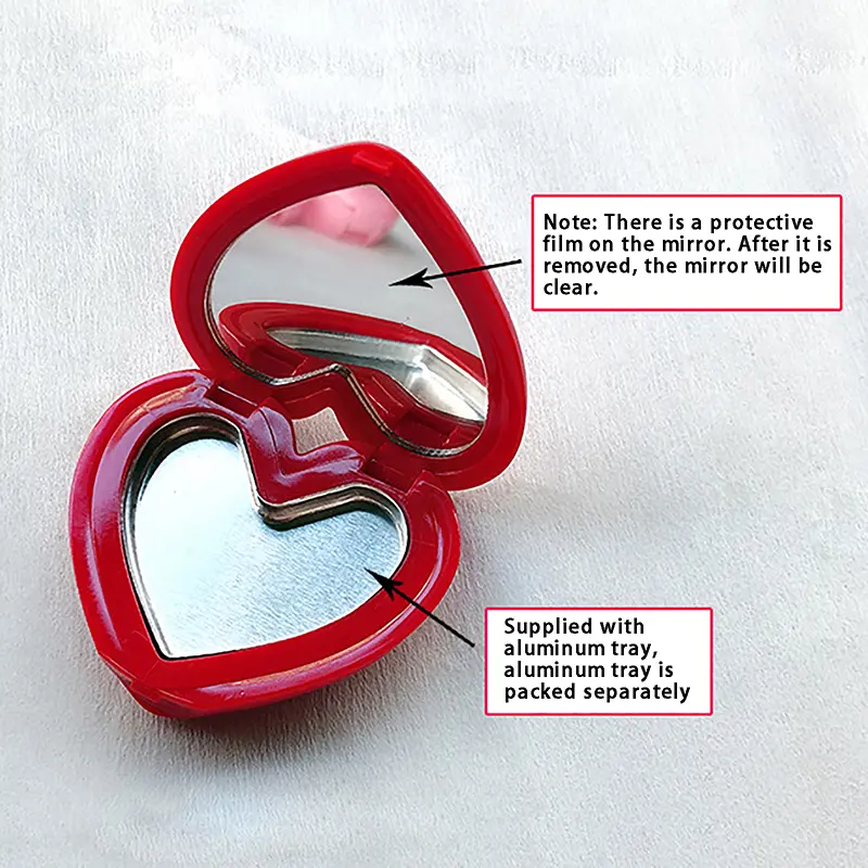 Love Love Heart Shape Empty Eyeshadow Case Rouge Lipstick Box Pigment Palette Refillable Foundation Makeup Dispenser With Pallet