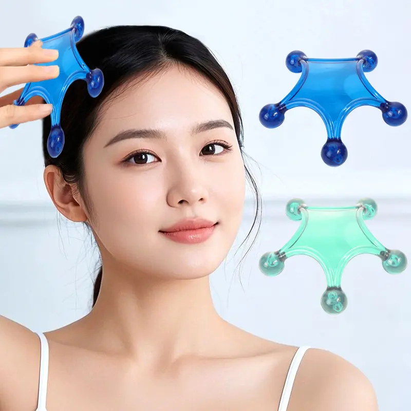 1Pcs Hand Held Massagers Tools Back Deep Tissue 5-Legged Acupressure Gentle Self Massager Trigger Pressure Point Massage Tools