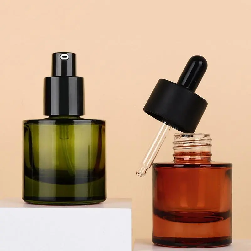 30ml Empty Angled Shoulders Glass Dropper Bottle Serum Massage Essential Oil Aromatherapy Liquid Pipette Refillable